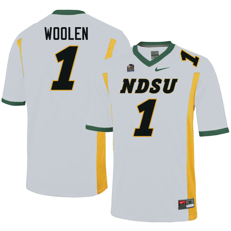 North Dakota State Bison #1 Donovan Woolen College Football Jerseys Stitched-White